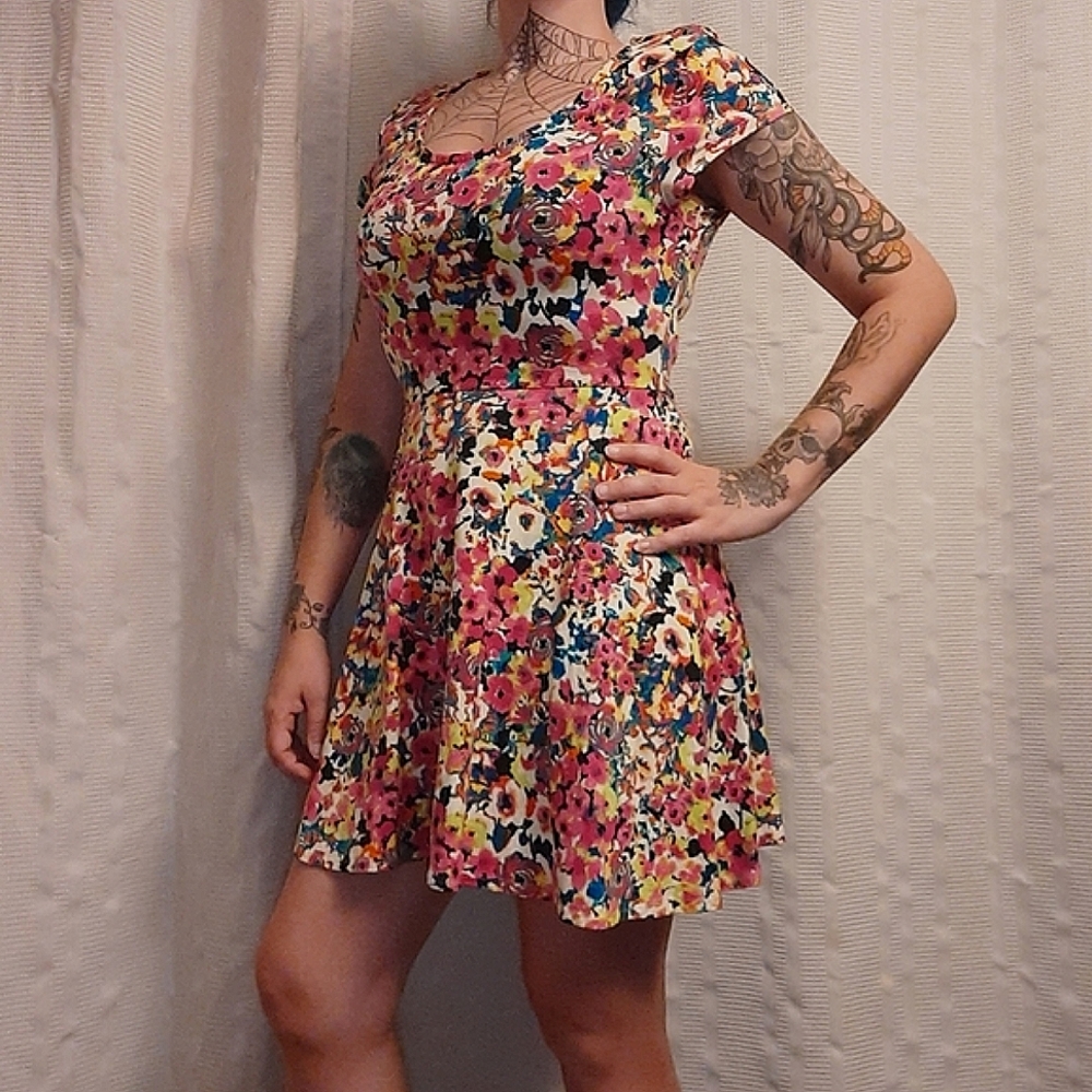 No Boundaries Skater Style Floral Dress